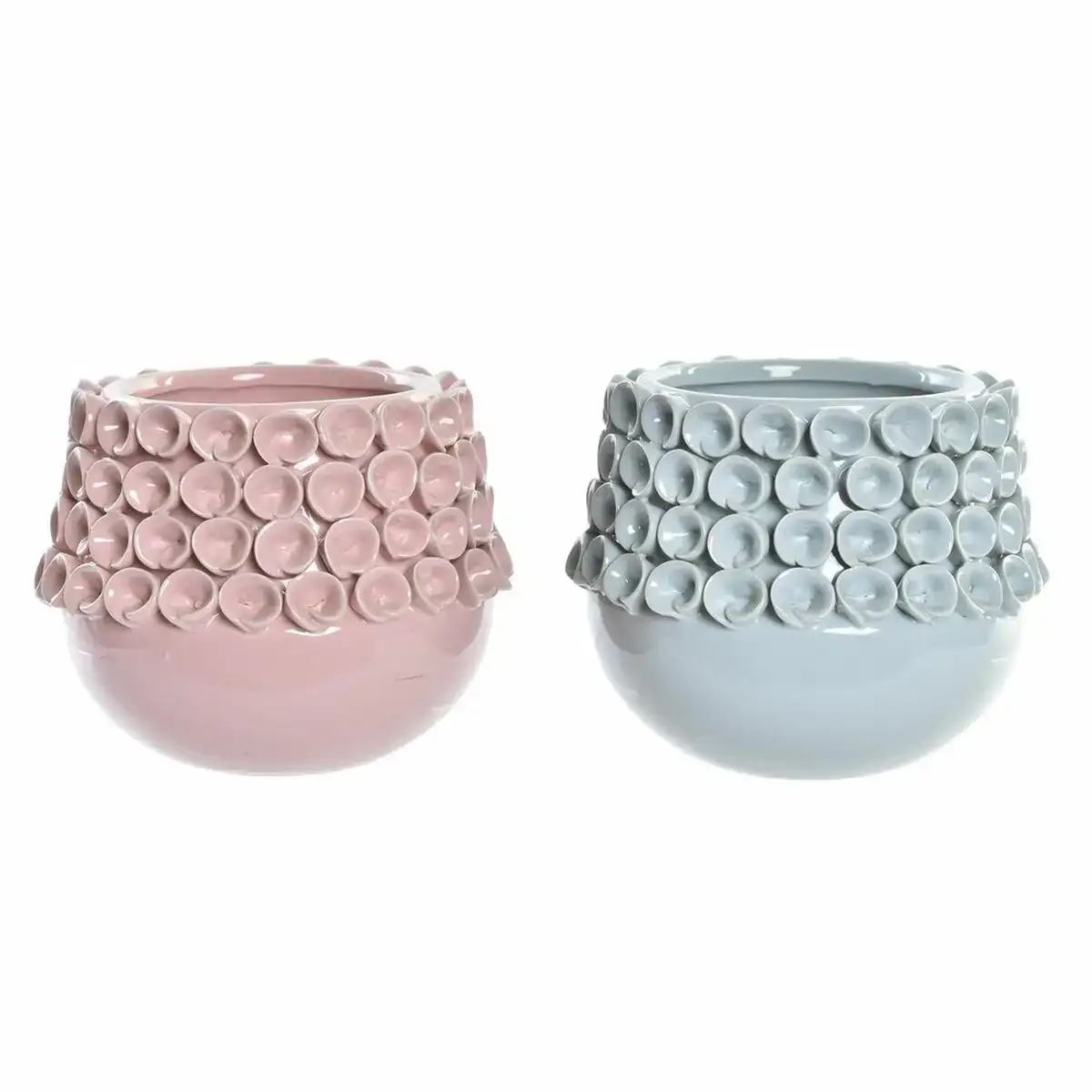 Vase dkd home decor rose turquoise gres fleur mediterraneen 17 x 17 x 13 5 cm 2 unites _7191. DIAYTAR COTE D'IVOIRE - Votre Passage vers l'Éclat et la Beauté. Explorez notre boutique en ligne et trouvez des produits qui subliment votre apparence et votre espace.