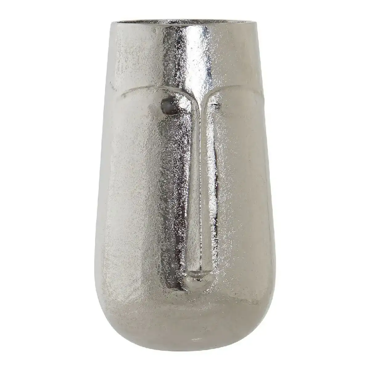 Vase dkd home decor visage argente aluminium moderne 16 x 16 x 28 cm_8657. DIAYTAR COTE D'IVOIRE - Votre Passage vers l'Exceptionnel. Naviguez à travers notre sélection minutieuse et découvrez des articles qui apportent une touche spéciale à chaque instant de votre vie.