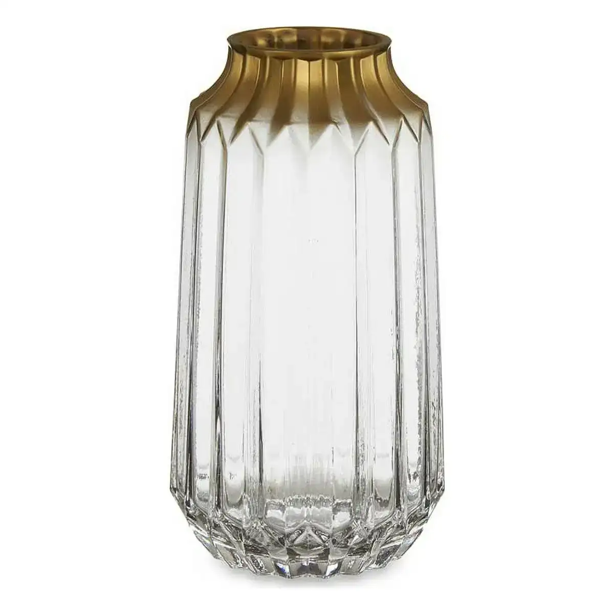 Vase dore transparent verre 13 x 23 5 x 13 cm _8360. DIAYTAR COTE D'IVOIRE - Votre Plateforme pour un Shopping Inspiré. Explorez nos offres variées et découvrez des articles qui stimulent votre créativité et embellissent votre vie.
