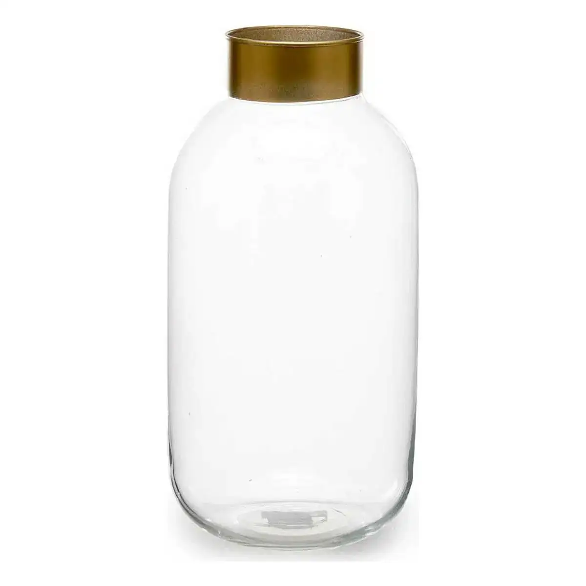 Vase lisse dore transparent verre 14 5 x 29 5 x 14 5 cm _2513. DIAYTAR COTE D'IVOIRE - Là où Choisir est un Acte d'Amour pour le Côte d'Ivoire. Explorez notre gamme et choisissez des produits qui célèbrent la culture et l'artisanat du pays.
