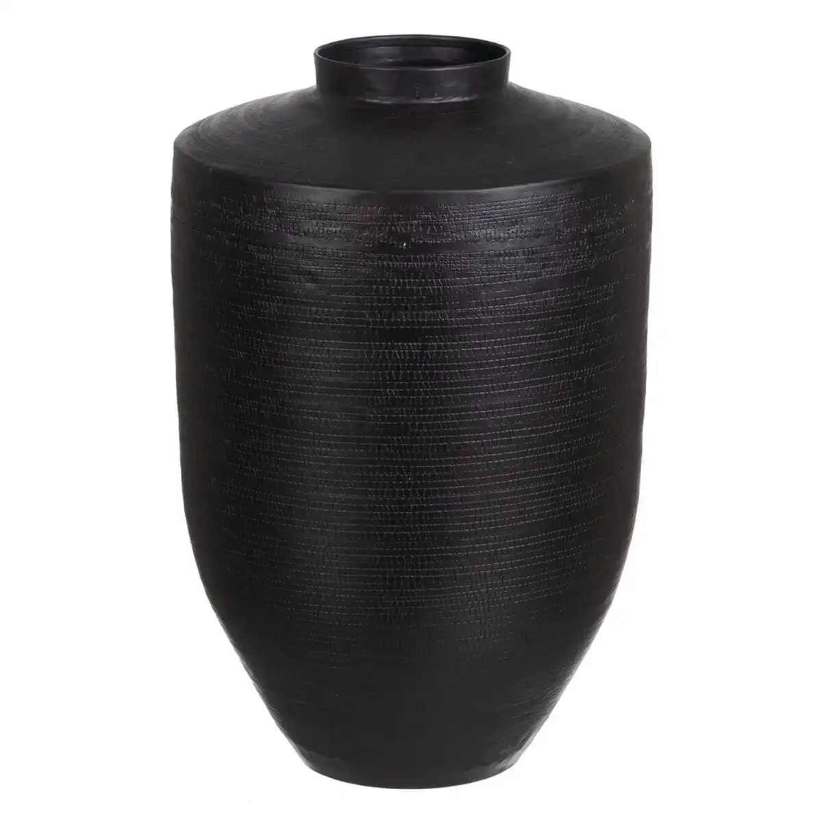 Vase noir aluminium 26 5 x 26 5 x 41 cm_6946. DIAYTAR COTE D'IVOIRE - Votre Passage vers l'Exceptionnel. Naviguez à travers notre sélection minutieuse et découvrez des articles qui apportent une touche spéciale à chaque instant de votre vie.