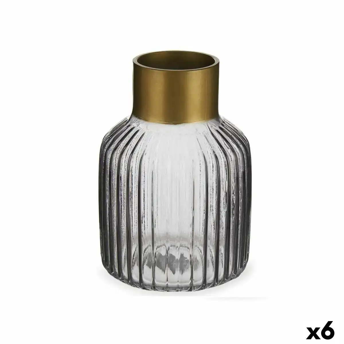 Vase rayures gris dore verre 12 x 18 x 12 cm 6 unites _8358. DIAYTAR COTE D'IVOIRE - Votre Destination Shopping Incontournable. Parcourez nos rayons virtuels et trouvez des articles qui répondent à tous vos besoins, du quotidien à l'exceptionnel.