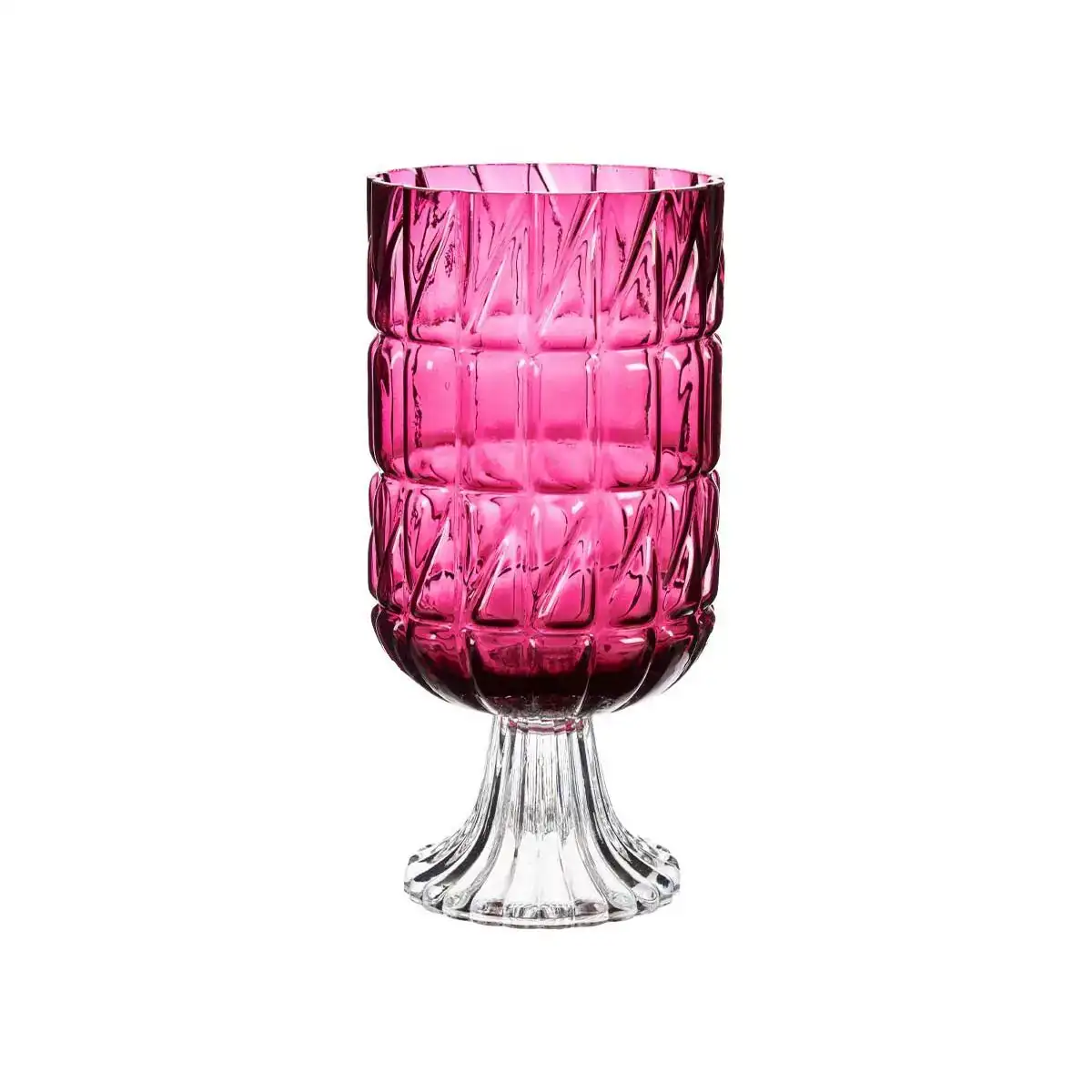 Vase taille rose fonce verre 13 x 26 5 x 13 cm 6 unites _6743. DIAYTAR COTE D'IVOIRE - Votre Passage vers l'Exceptionnel. Explorez notre boutique en ligne, où chaque produit est choisi avec soin pour offrir une expérience de shopping inoubliable.