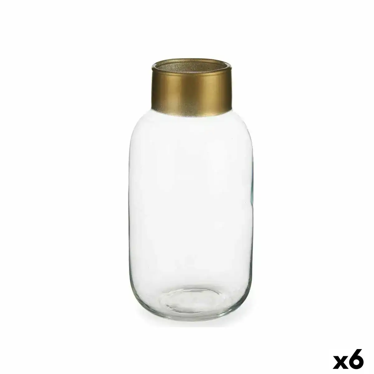 Vase transparent dore verre 11 5 x 24 x 11 5 cm 6 unites _4899. DIAYTAR COTE D'IVOIRE - Votre Passage vers l'Exceptionnel. Explorez notre boutique en ligne, où chaque produit est choisi avec soin pour offrir une expérience de shopping inoubliable.