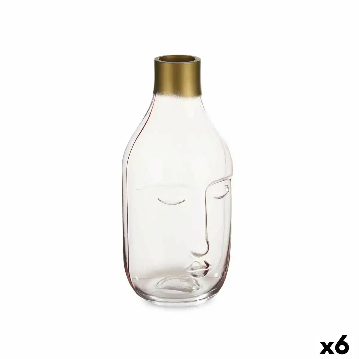 Vase visage rose verre 11 x 24 5 x 12 cm 6 unites _7480. DIAYTAR COTE D'IVOIRE - Là où Chaque Produit est une Trouvaille Unique. Découvrez notre boutique en ligne et trouvez des articles qui vous distinguent par leur originalité.