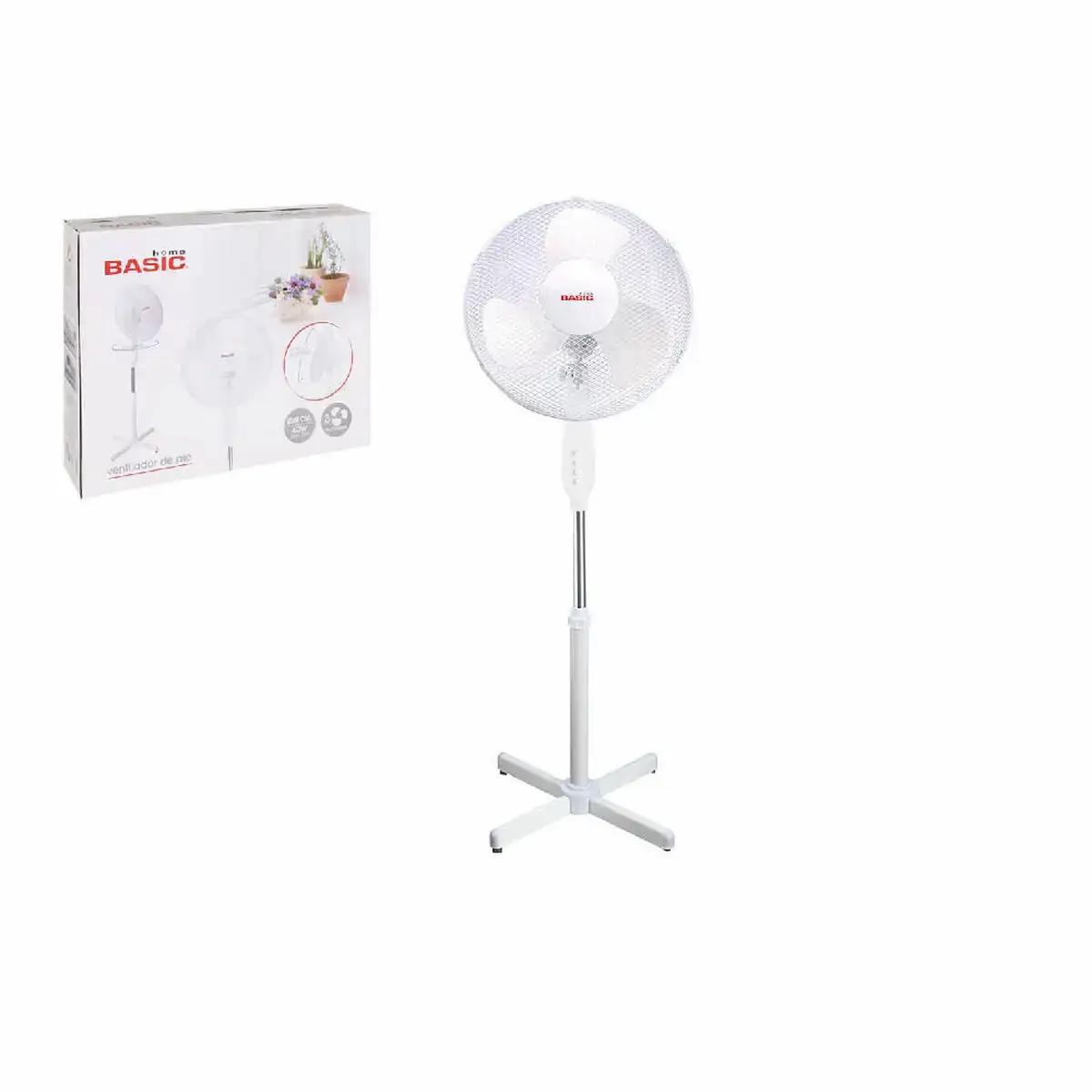 Ventilateur sur pied basic home blanc 40w_5346. DIAYTAR COTE D'IVOIRE - Votre Destination Shopping d'Exception. Parcourez nos rayons virtuels et choisissez des produits qui incarnent l'excellence et la diversité.