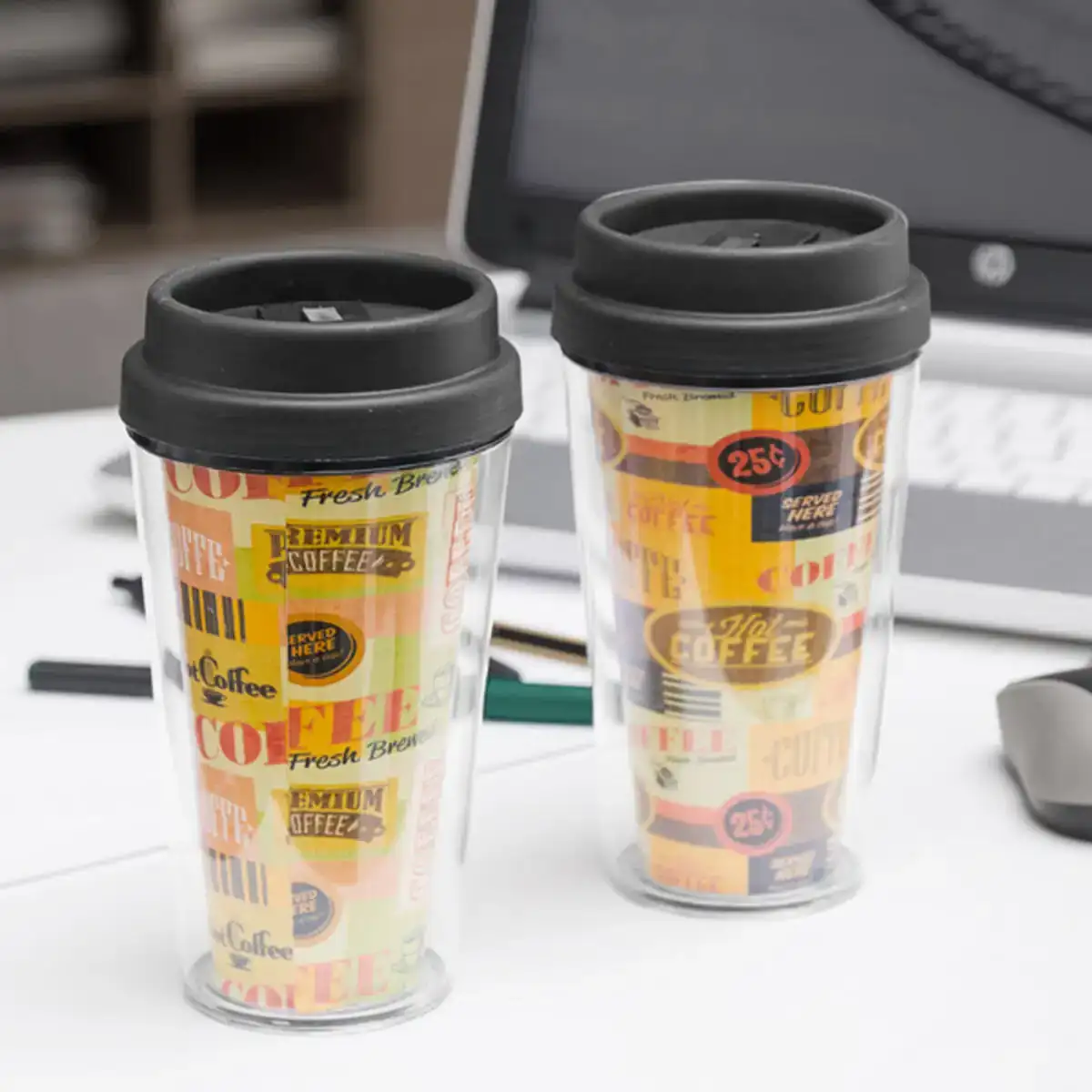 Verre avec couvercle et double paroi coffee_6545. DIAYTAR COTE D'IVOIRE - Où Choisir est une Célébration de l'Artisanat. Explorez notre boutique en ligne et choisissez des articles qui incarnent l'art et le savoir-faire du Côte d'Ivoire.