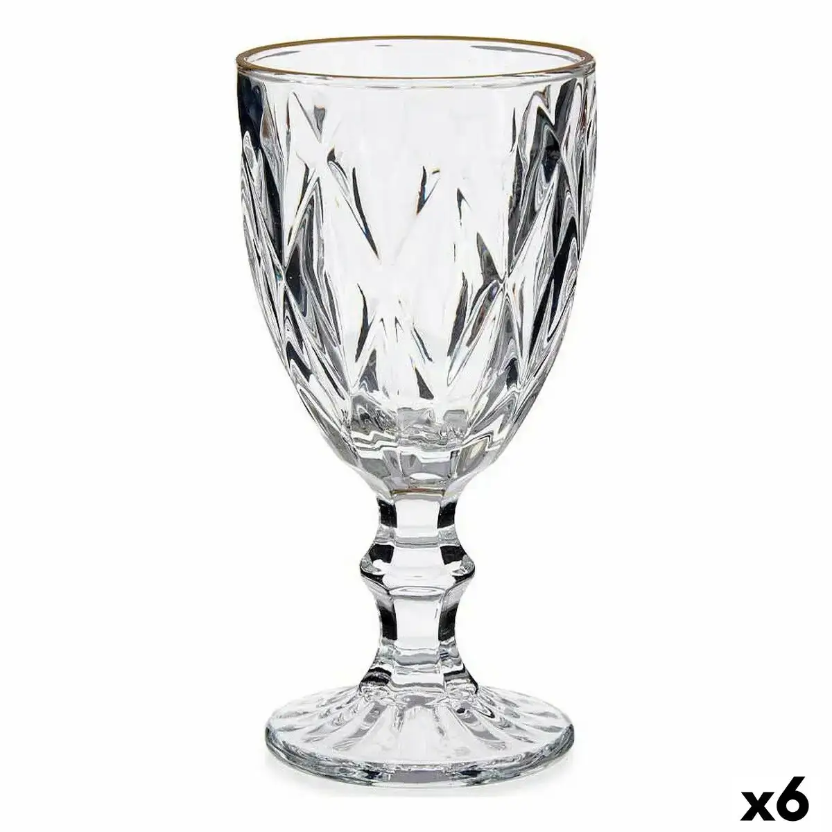 Verre de vin dore transparent verre 6 unites 330 ml _4892. DIAYTAR COTE D'IVOIRE - Votre Boutique en Ligne, Votre Choix Illimité. Parcourez nos rayons et découvrez des produits qui vous inspirent, de la mode à la maison et bien plus.