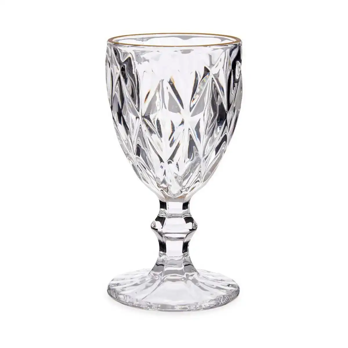 Verre diamant dore transparent verre 245 ml_4409. DIAYTAR COTE D'IVOIRE - Où Choisir Rime avec Qualité. Découvrez notre sélection soigneusement conçue et choisissez des articles qui incarnent l'excellence et l'innovation.