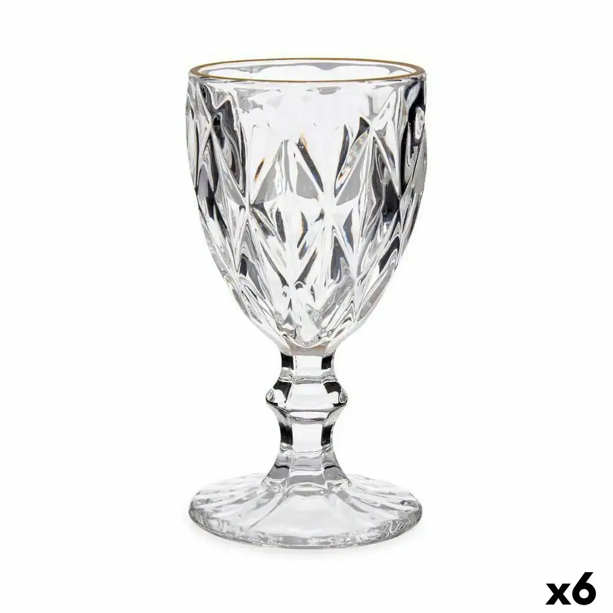 Verre dore transparent verre 6 unites 245 ml _7642. DIAYTAR COTE D'IVOIRE - Là où le Chic Rencontre la Tradition. Naviguez à travers notre catalogue et choisissez des produits qui équilibrent l'élégance intemporelle et l'innovation moderne.