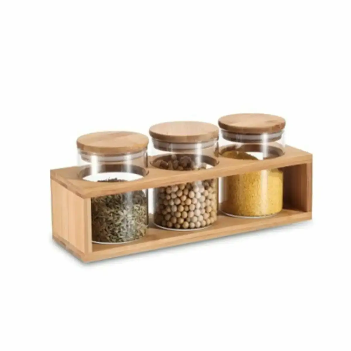 3 pots dkd home decor 31 x 11 x 11 5 cm verre borosilicate de bambou naturel_5934. DIAYTAR COTE D'IVOIRE - Votre Destination de Shopping Authentique au Côte d'Ivoire. Plongez dans notre boutique en ligne pour découvrir des produits qui célèbrent la riche culture et l'artisanat du pays.