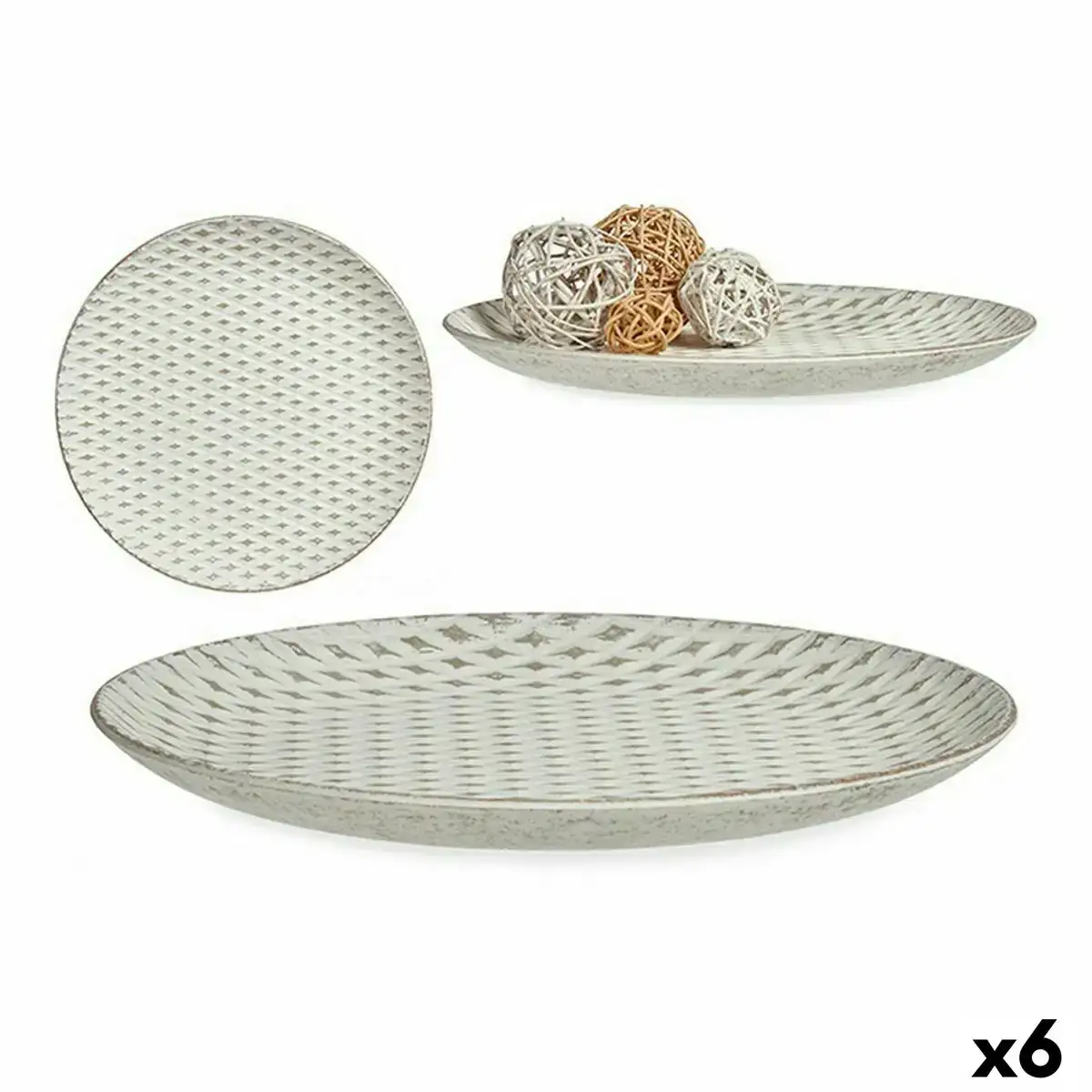 Assiette de corative 35 x 3 x 35 cm blanc 6 unite s_1792. Bienvenue chez DIAYTAR COTE D'IVOIRE - Où Chaque Article Est une Découverte. Naviguez à travers nos offres et laissez-vous surprendre par des trésors cachés qui enrichiront votre vie.
