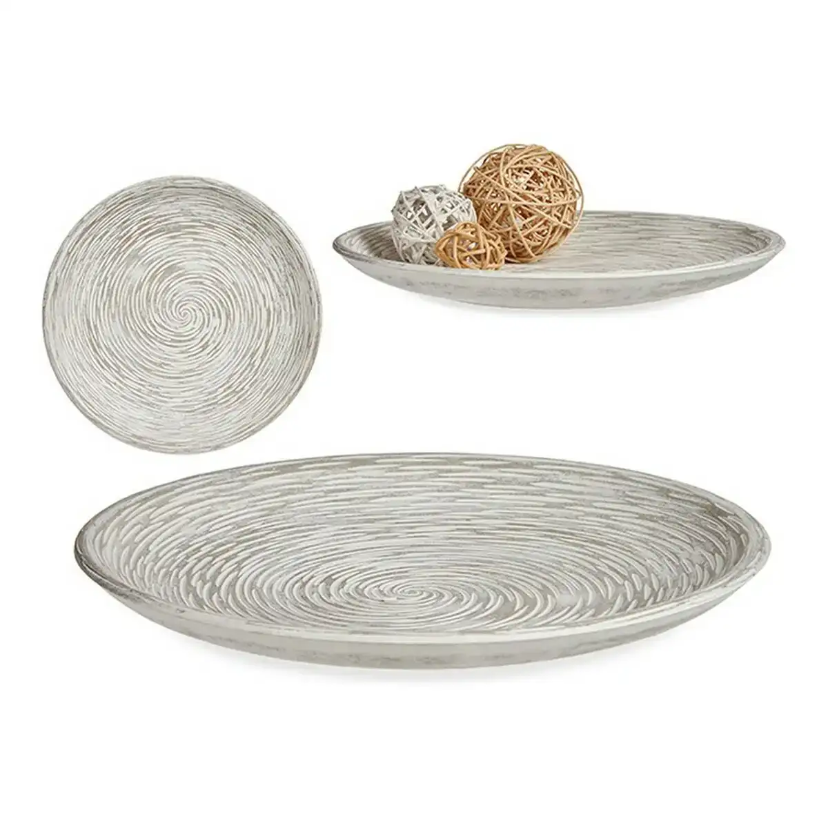 Assiette de corative spirales bois mdf blanc_1746. DIAYTAR COTE D'IVOIRE - Votre Destinée Shopping Personnalisée. Plongez dans notre boutique en ligne et créez votre propre expérience de shopping en choisissant parmi nos produits variés.