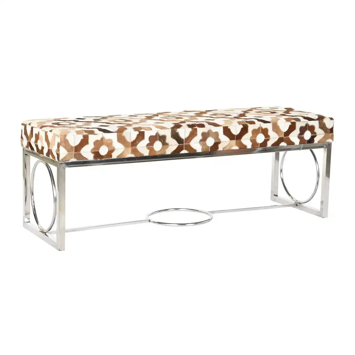 Banc dkd home decor acier marron cuir blanc 122 x 41 x 44 cm_4771. DIAYTAR COTE D'IVOIRE - Votre Destination pour un Shopping Inoubliable. Naviguez à travers notre catalogue et choisissez des produits qui vous marquent par leur originalité.