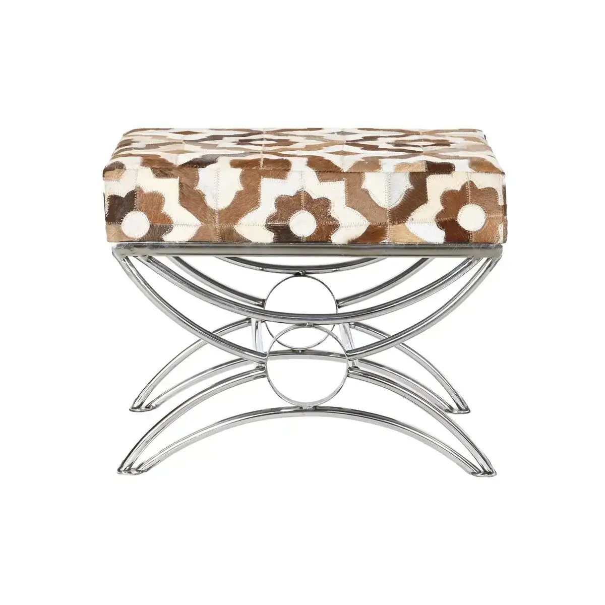 Banc dkd home decor argent marron acier cuir blanc 53 x 40 x 43 cm_2460. DIAYTAR COTE D'IVOIRE - Votre Destination Shopping Incontournable. Parcourez nos rayons virtuels et trouvez des articles qui répondent à tous vos besoins, du quotidien à l'exceptionnel.