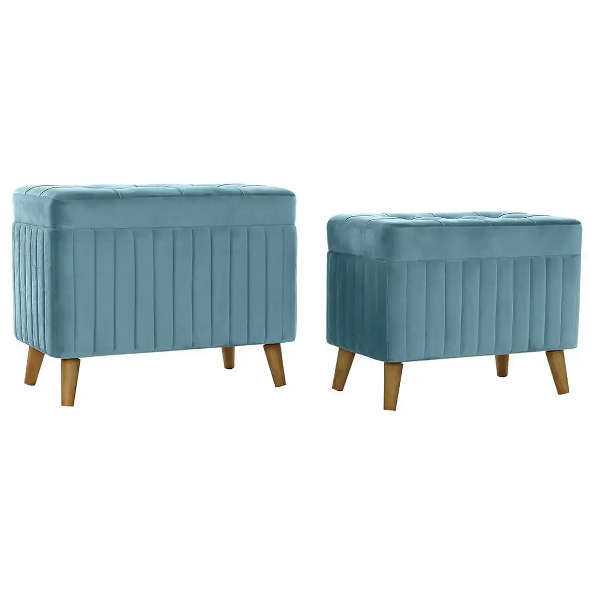Banc dkd home decor bois naturel polyester bleu ciel 68 x 42 x 55 5 cm_6384. DIAYTAR COTE D'IVOIRE - L'Art de Vivre le Shopping Inspiré. Parcourez notre catalogue et choisissez des produits qui reflètent votre passion pour la beauté et l'authenticité.