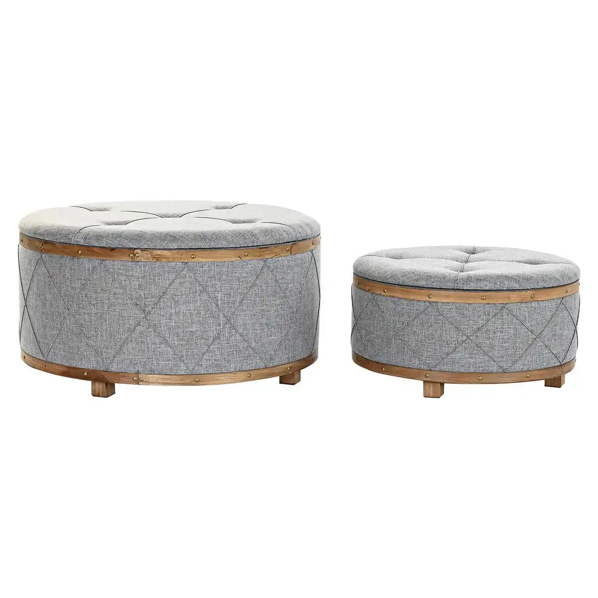 Banc dkd home decor bois naturel polyester gris clair 80 x 80 x 43 cm_2448. DIAYTAR COTE D'IVOIRE - L'Art de Vivre le Shopping Authentique. Découvrez notre boutique en ligne et trouvez des produits qui incarnent la passion et le savoir-faire du Côte d'Ivoire.