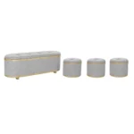 Banc dkd home decor gris bois polyester 120 x 45 x 43 cm_8261. Bienvenue chez DIAYTAR COTE D'IVOIRE - Où le Shopping Devient une Aventure. Découvrez notre collection diversifiée et explorez des produits qui reflètent la diversité du Côte d'Ivoire.