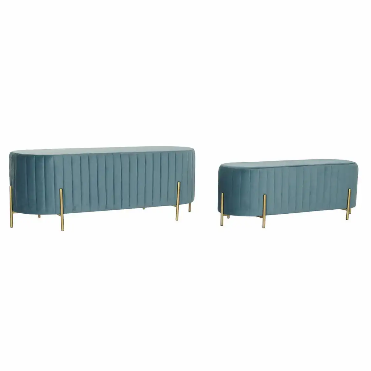 Banc dkd home decor me tal dore bleu velours polyester 123 x 50 x 45 cm_8483. DIAYTAR COTE D'IVOIRE - Là où Chaque Produit Évoque une Émotion. Parcourez notre catalogue et choisissez des articles qui vous touchent et qui enrichissent votre expérience.