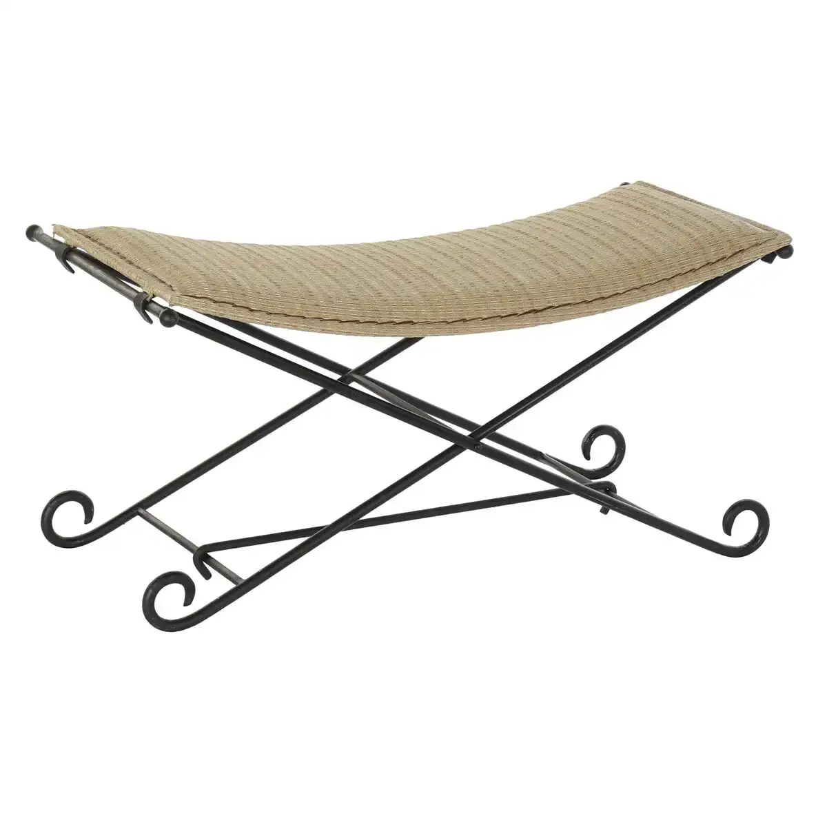 Banc dkd home decor me tal noir rotin marron clair 94 x 49 x 44 cm_2882. DIAYTAR COTE D'IVOIRE - Votre Destination Shopping Incontournable. Parcourez nos rayons virtuels et trouvez des articles qui répondent à tous vos besoins, du quotidien à l'exceptionnel.