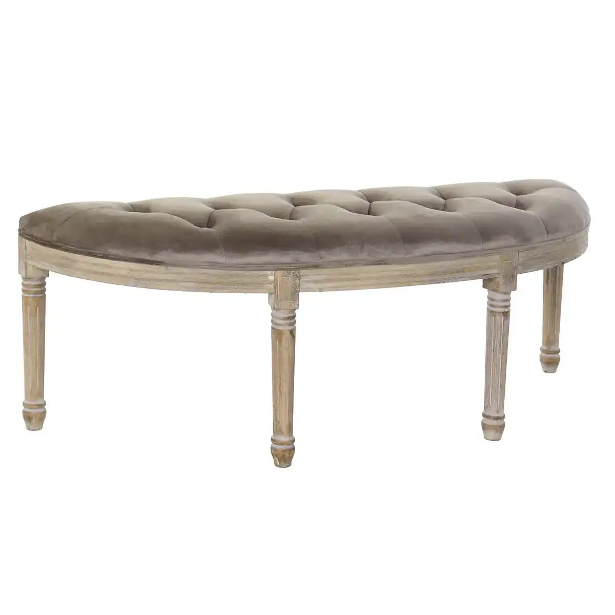 Banc dkd home decor naturel gris polyester velours he ve a 125 x 45 x 48 cm_4616. DIAYTAR COTE D'IVOIRE - Où Choisir Devient un Plaisir. Découvrez notre boutique en ligne et choisissez parmi une variété de produits qui satisferont tous vos besoins.