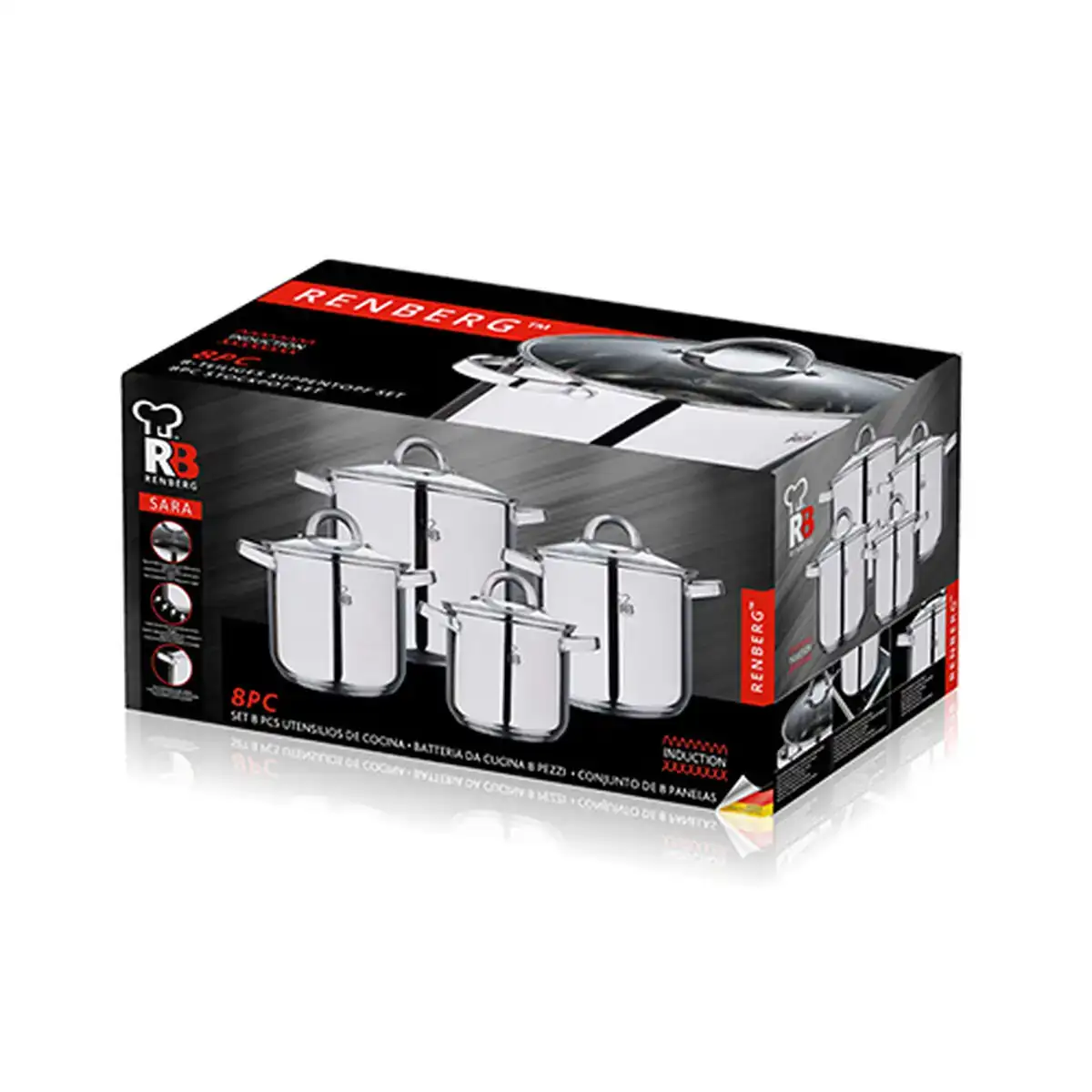 Batterie de cuisine renberg 8 pie ces_9262. DIAYTAR COTE D'IVOIRE - Votre Passage vers l'Élégance Accessible. Parcourez notre boutique en ligne pour trouver des produits qui vous permettent d'allier style et économies.