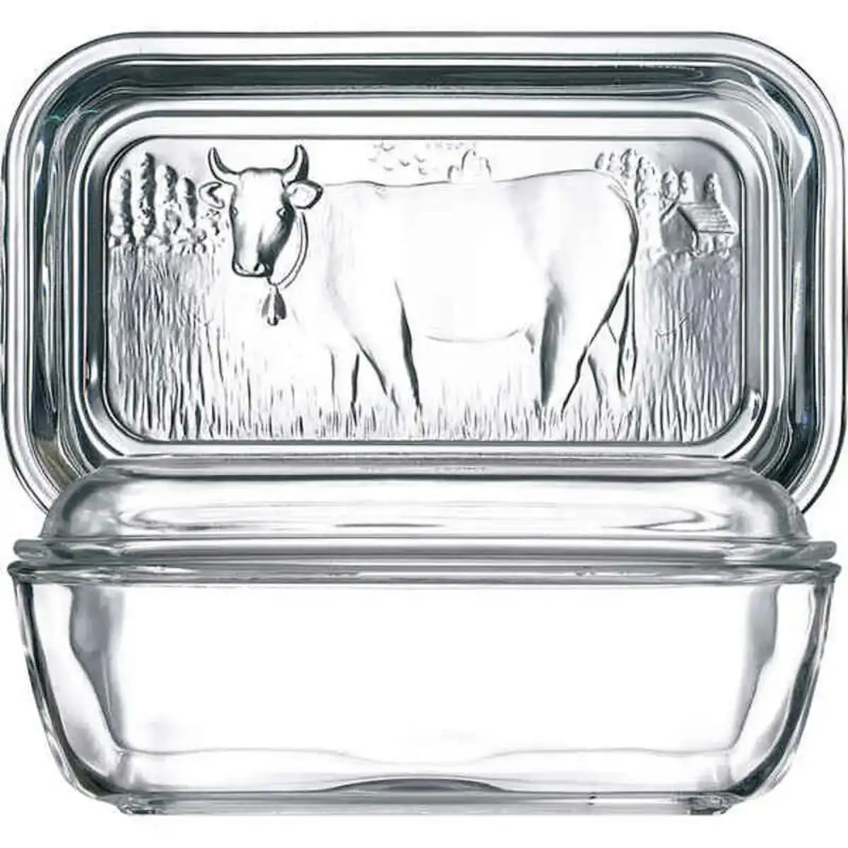 Beurrier luminarc vaca verre blanc 17 x 7 cm_8649. DIAYTAR COTE D'IVOIRE - Votre Portail Vers l'Élégance Accessible. Parcourez notre boutique en ligne pour découvrir des produits qui incarnent le luxe à des prix abordables.