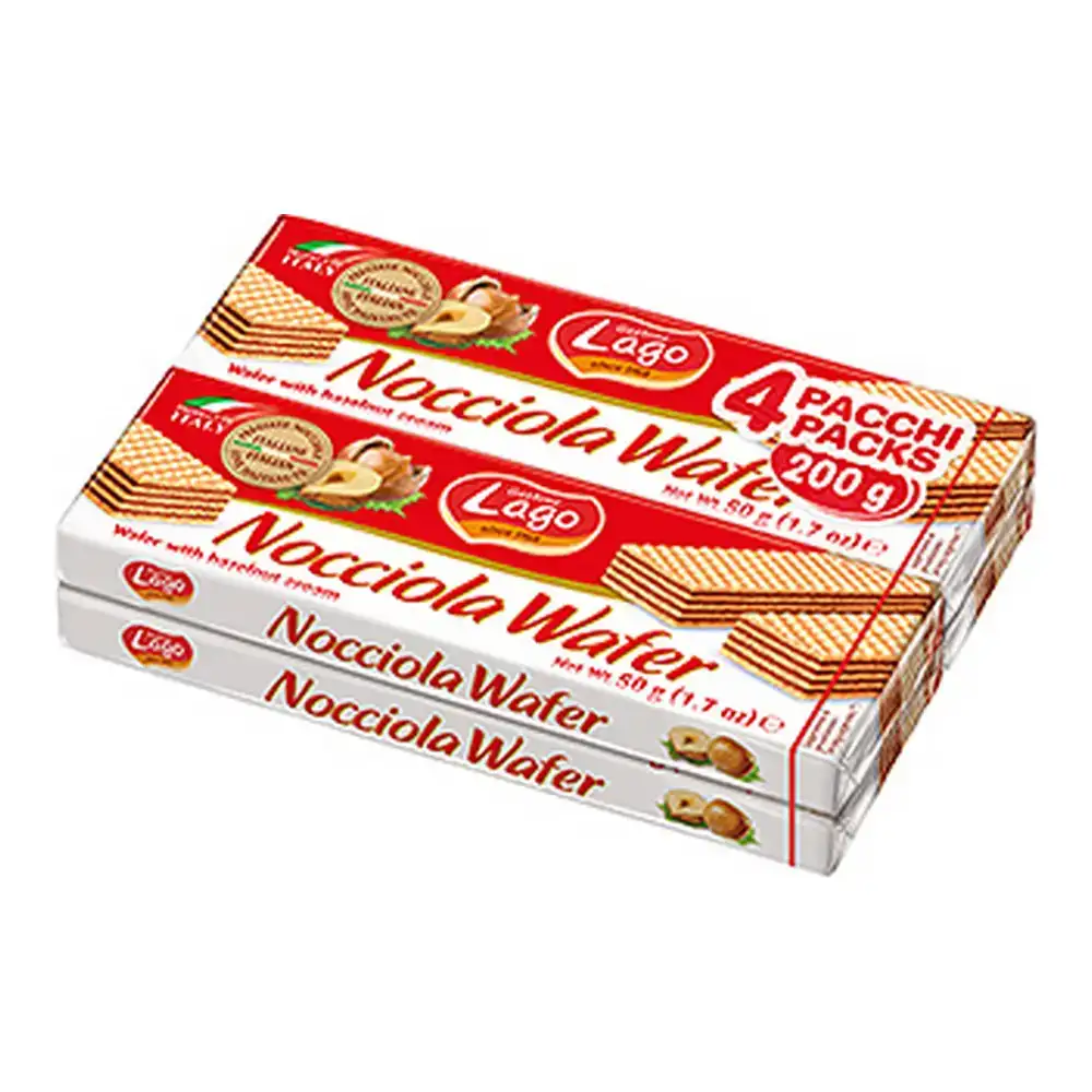 Biscuits lago waffers nocciola 4 x 50 g_9148. Bienvenue chez DIAYTAR COTE D'IVOIRE - Où Choisir est une Invitation au Voyage. Explorez notre boutique en ligne et découvrez des produits qui vous transportent dans l'univers du Côte d'Ivoire.