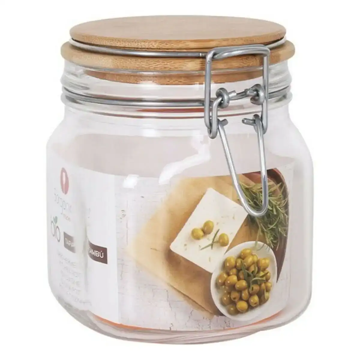 Bocal en verre transparent borgonovo hermetic 750 ml_1477. DIAYTAR COTE D'IVOIRE - L'Art de Vivre le Shopping Inspiré. Parcourez notre catalogue et choisissez des produits qui reflètent votre passion pour la beauté et l'authenticité.