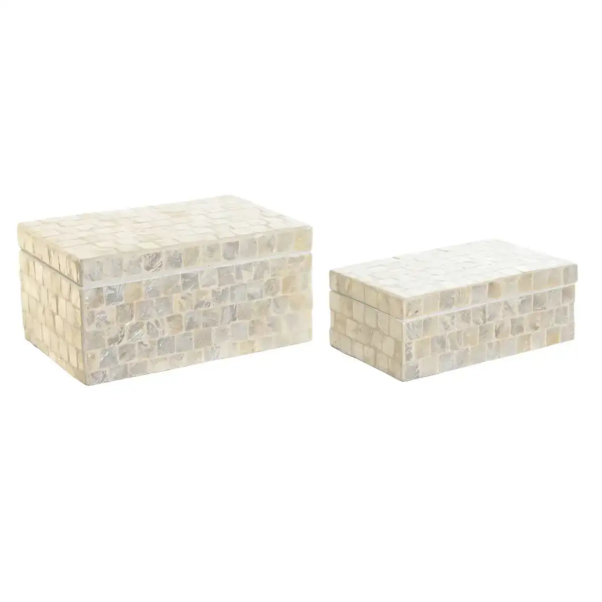 Boi te a bijoux dkd home decor 25 x 15 x 12 cm nacre blanche 8 cm 2 unite s_7471. Entrez dans l'Univers de DIAYTAR COTE D'IVOIRE - Où l'Innovation Rencontre la Tradition. Explorez notre sélection de produits modernes et traditionnels qui incarnent l'esprit dynamique du Côte d'Ivoire.