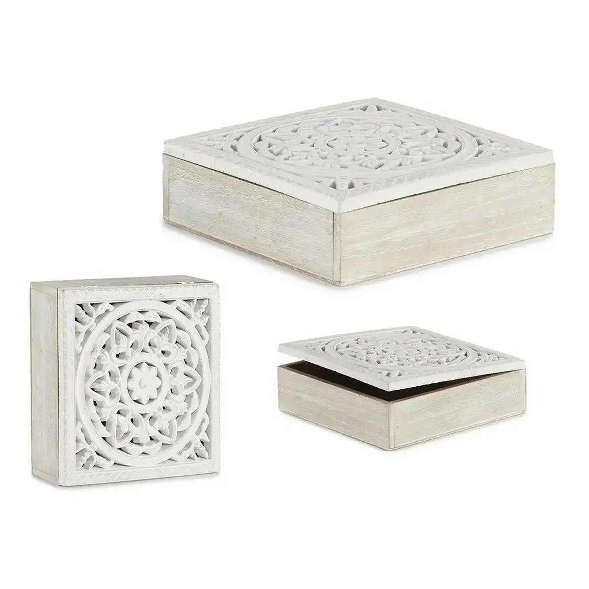 Boi te de corative bois blanc 23 x 7 x 23 cm_3585. Bienvenue sur DIAYTAR COTE D'IVOIRE - Votre Évasion Shopping Personnalisée. Parcourez notre collection unique et trouvez des articles qui reflètent votre style et votre individualité.