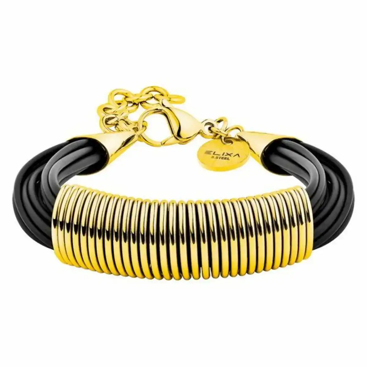 Bracelet femme elixa el124 9378 noir acier inoxydable caoutchouc naturel dore 21 cm_7185. Bienvenue chez DIAYTAR COTE D'IVOIRE - Où le Shopping Rencontre la Qualité. Explorez notre sélection soigneusement conçue et trouvez des produits qui définissent le luxe abordable.