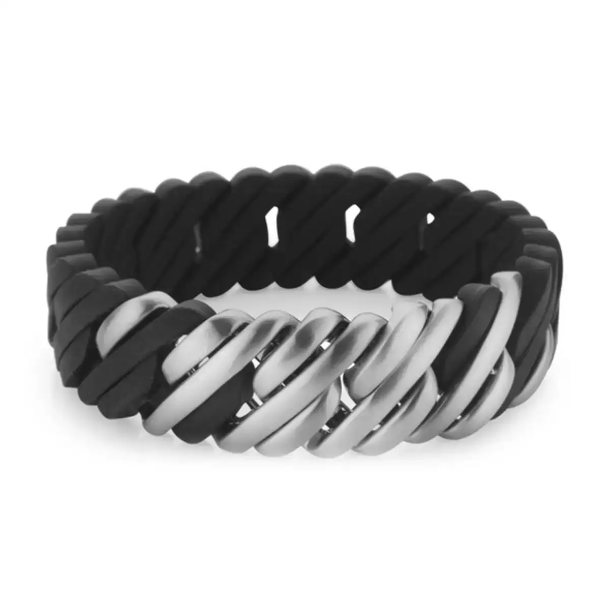 Bracelet femme therubz 07 100 25 noir silicone acier inoxydable argent_2759. Entrez dans DIAYTAR COTE D'IVOIRE - Où Chaque Détail Compte. Explorez notre boutique en ligne pour trouver des produits de haute qualité, soigneusement choisis pour répondre à vos besoins et vos désirs.