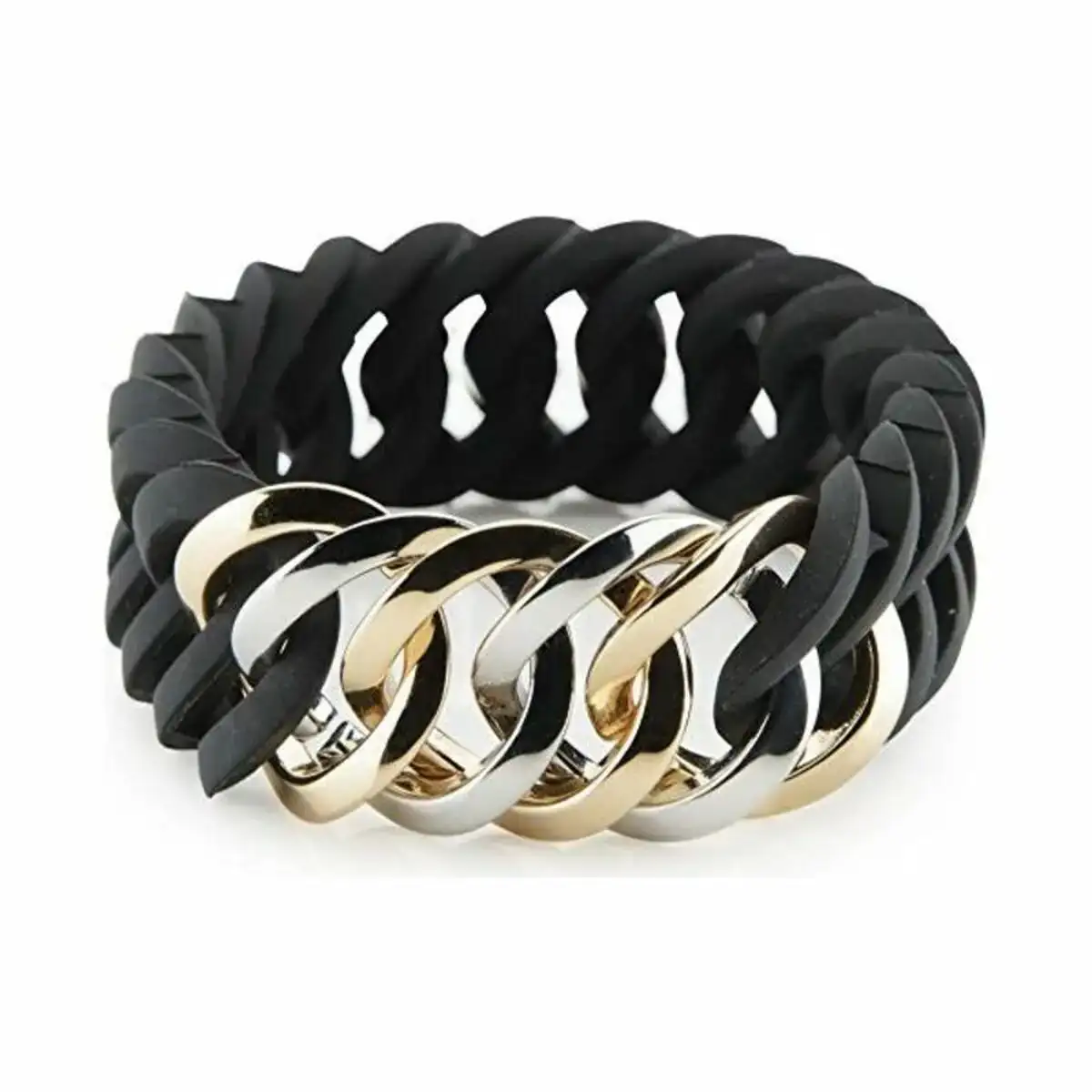 Bracelet therubz 100178 noir gris silicone acier inoxydable acier silicone_2365. DIAYTAR COTE D'IVOIRE - Votre Source de Trouvailles uniques. Naviguez à travers notre catalogue et trouvez des articles qui vous distinguent et reflètent votre unicité.