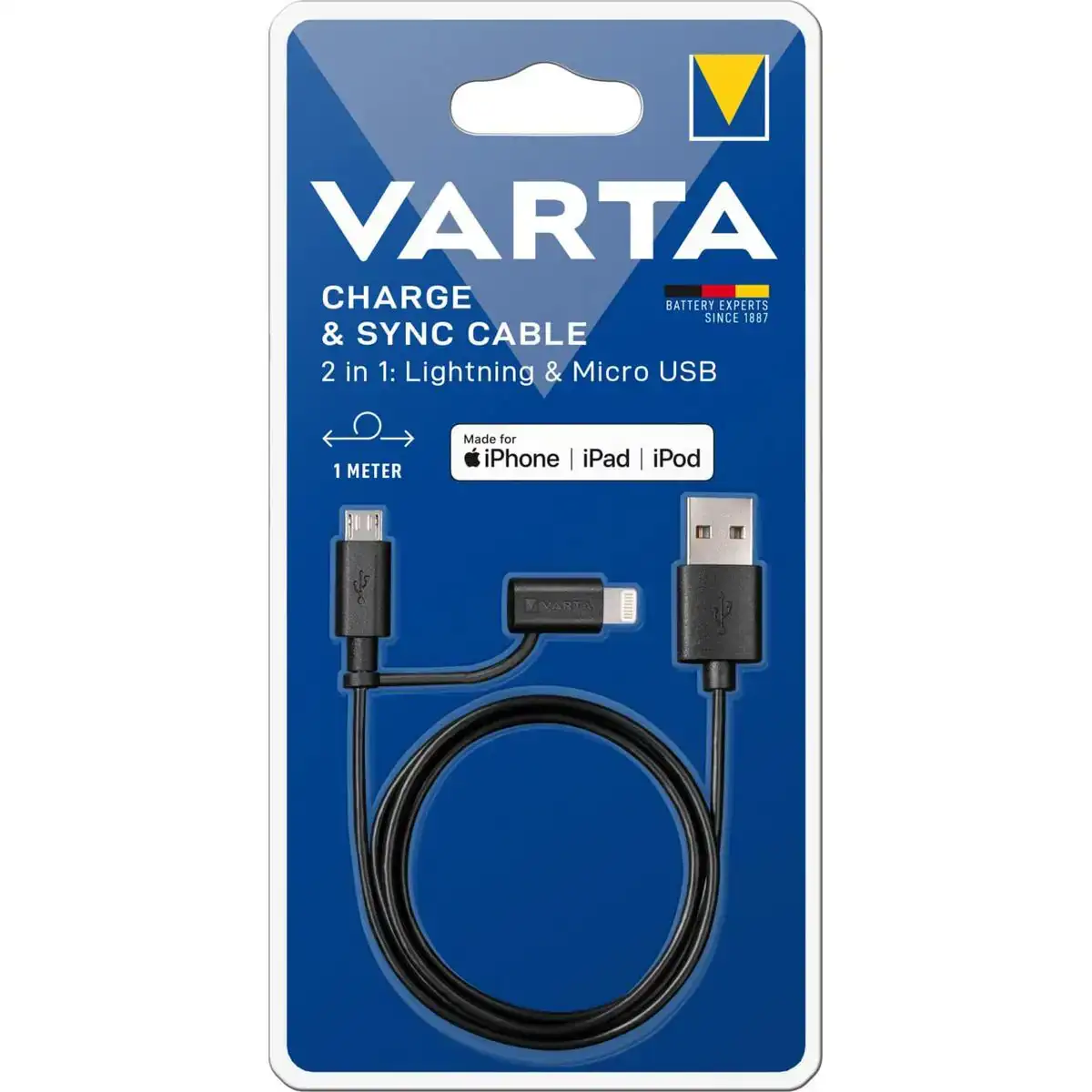 Ca ble usb vers micro usb et lightning varta 57943101401 1 m_5207. DIAYTAR COTE D'IVOIRE - Votre Paradis Shopping au Cœur du Côte d'Ivoire. Explorez notre boutique en ligne et découvrez des produits conçus pour enchanter chaque aspect de votre vie.