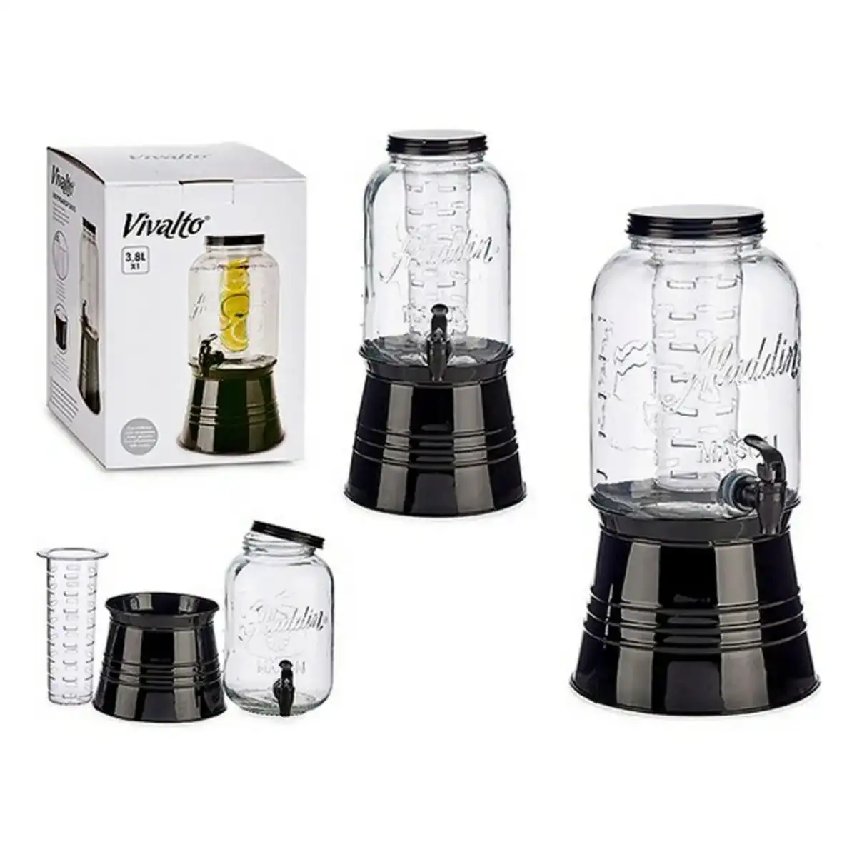 Carafe en verre transparent vivalto cooler tap plastique 3800 ml_7265. Bienvenue sur DIAYTAR COTE D'IVOIRE - Votre Galerie Shopping Personnalisée. Découvrez un monde de produits diversifiés qui expriment votre style unique et votre passion pour la qualité.