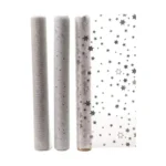 Chemin de table decoris argent 200 x 35 cm_4372. Entrez dans l'Univers de DIAYTAR COTE D'IVOIRE - Où Chaque Produit a son Histoire. Explorez notre catalogue et découvrez des trésors qui racontent la riche culture du Côte d'Ivoire.