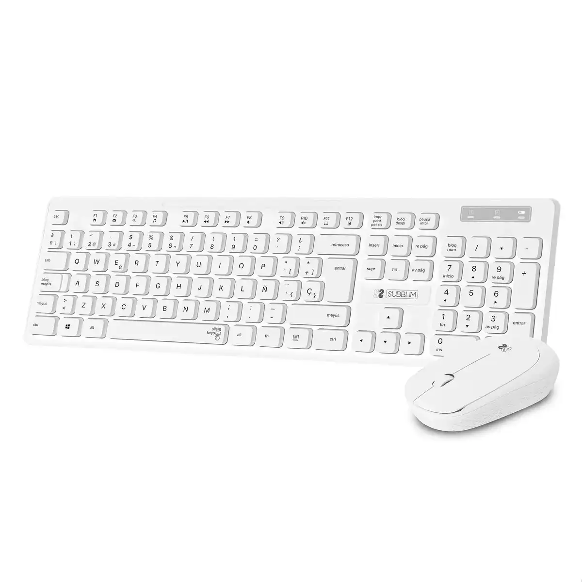 Clavier et souris sans fil subblim business slim blanc_4692. DIAYTAR COTE D'IVOIRE - L'Art de Vivre le Shopping Authentique. Découvrez notre boutique en ligne et trouvez des produits qui célèbrent la culture et l'héritage du Côte d'Ivoire.
