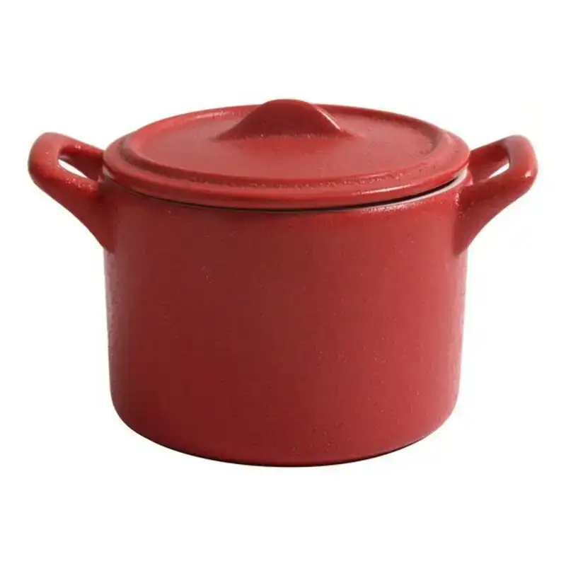 Cocotte avec couvercle en gre s ce rame rouge 13 x 9 x 7 cm_8861. Entrez dans l'Univers de DIAYTAR COTE D'IVOIRE - Où Chaque Produit a sa Place. Explorez nos rayons virtuels et choisissez des articles qui s'intègrent parfaitement à votre style de vie.