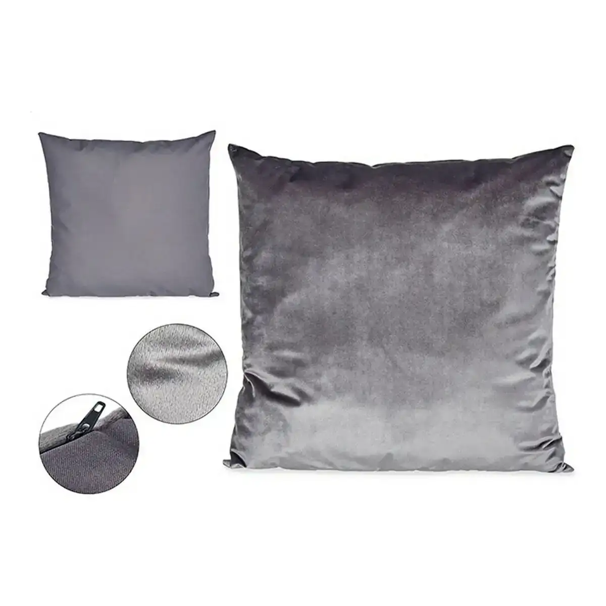 Coussin carre velours gris 60 x 18 x 60 cm_7251. DIAYTAR COTE D'IVOIRE - Où Choisir est une Célébration. Découvrez notre sélection de produits qui représentent la diversité et la joie du Côte d'Ivoire, à chaque étape de votre vie.