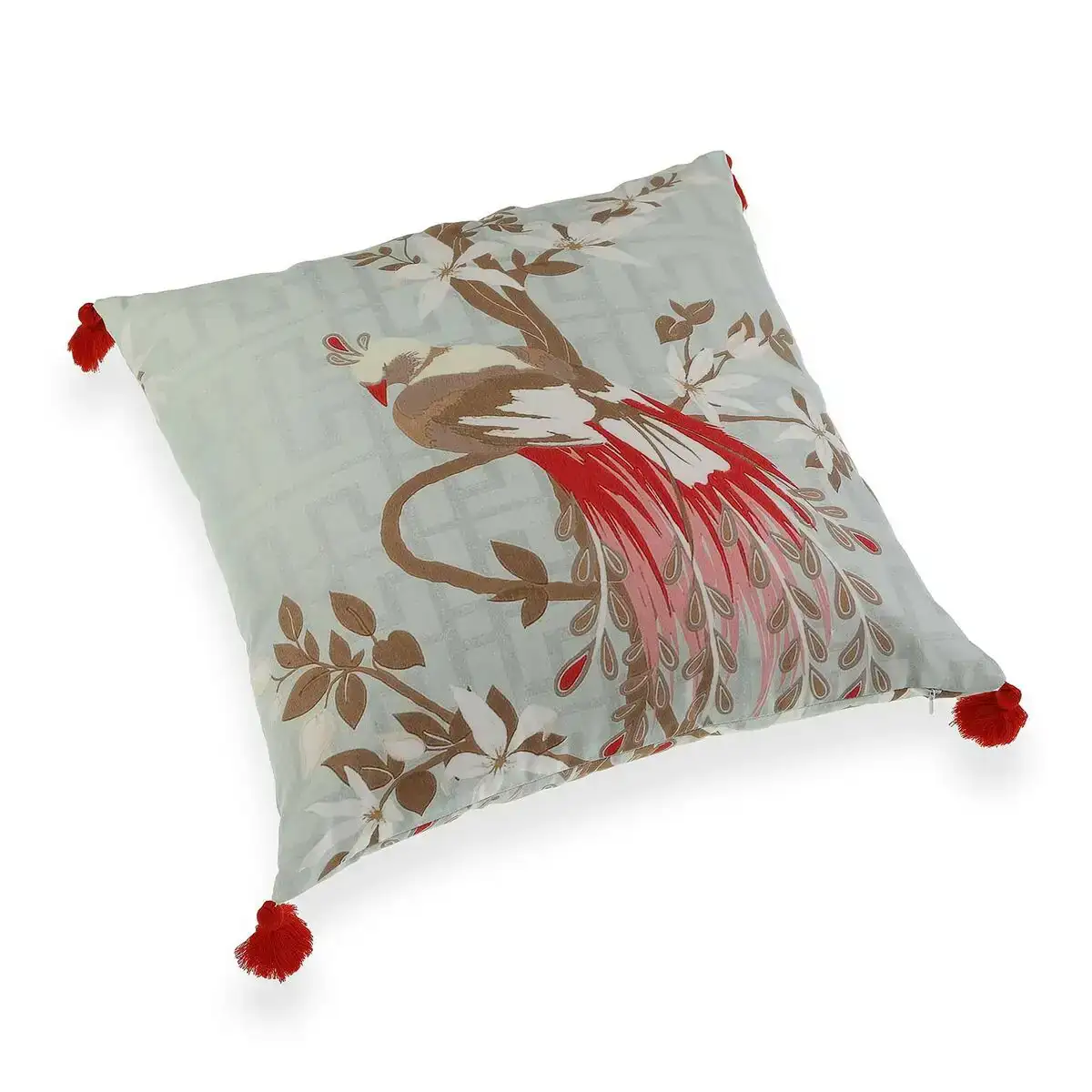 Coussin versa oiseau vert polyester 45 x 45 cm_3521. DIAYTAR COTE D'IVOIRE - Où Chaque Produit est une Histoire à Raconter. Découvrez notre sélection de produits qui vous permettent de créer votre propre récit à travers vos achats.