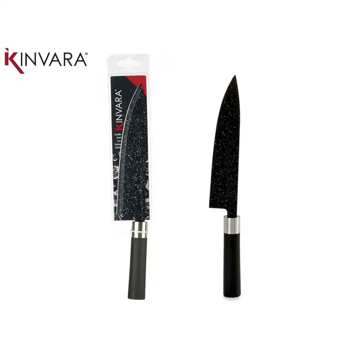 Couteau de cuisine noir acier inoxydable plastique dur_1486. DIAYTAR COTE D'IVOIRE - Là où la Beauté Rencontre la Fonctionnalité. Parcourez notre sélection pour trouver des produits qui allient esthétique et praticité, pour un quotidien sublimé.