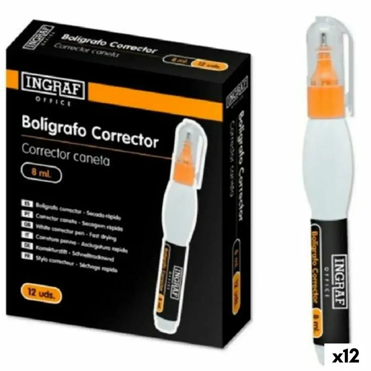 Crayon correcteur ingraf 8 ml 12 unite s_7270. DIAYTAR COTE D'IVOIRE - Où Chaque Détail Compte. Naviguez à travers notre gamme variée et choisissez des articles qui ajoutent une touche spéciale à votre quotidien, toujours avec qualité et style.