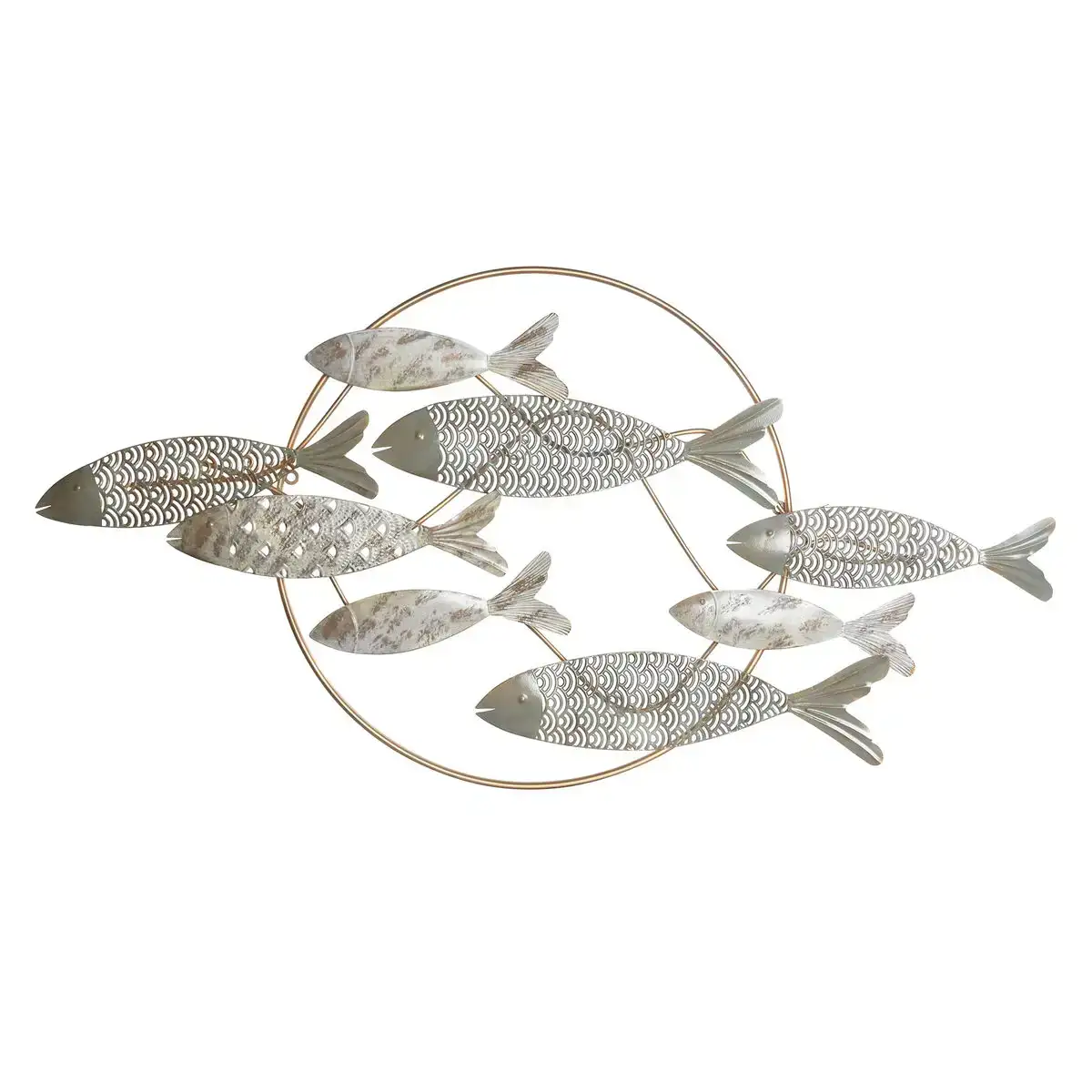 De coration murale dkd home decor poisson me tal dore 130 x 6 x 68 cm_2676. DIAYTAR COTE D'IVOIRE - Où Choisir est un Plaisir. Explorez notre boutique en ligne et choisissez parmi des produits de qualité qui satisferont vos besoins et vos goûts.
