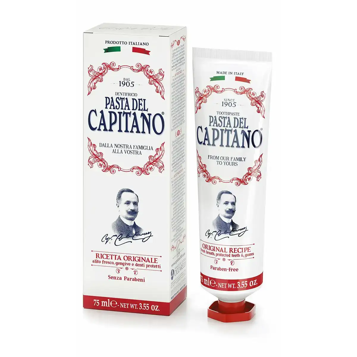 Dentifrice pasta del capitano recette originale 75 ml_7389. Bienvenue sur DIAYTAR COTE D'IVOIRE - Où Chaque Article a son Histoire. Découvrez notre sélection méticuleuse de produits qui racontent l'authenticité et la beauté du Côte d'Ivoire.