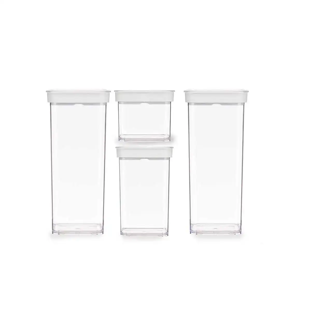 Ensemble de contenants de cuisine herme tiques empilables 4 pie ces en polystyre ne abs transparent_2277. DIAYTAR COTE D'IVOIRE - L'Art de Vivre le Shopping Inspiré. Parcourez notre catalogue et choisissez des produits qui reflètent votre passion pour la beauté et l'authenticité.