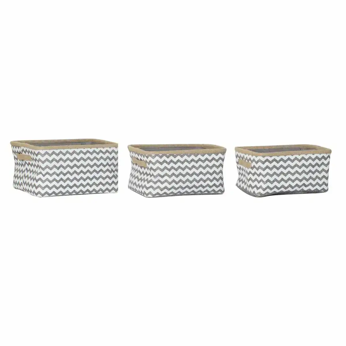 Ensemble de paniers dkd home decor 36 x 31 x 20 cm gris polyester zigzag blanc jute boho_2696. Bienvenue chez DIAYTAR COTE D'IVOIRE - Où Choisir est un Voyage. Plongez dans notre plateforme en ligne pour trouver des produits qui ajoutent de la couleur et de la texture à votre quotidien.