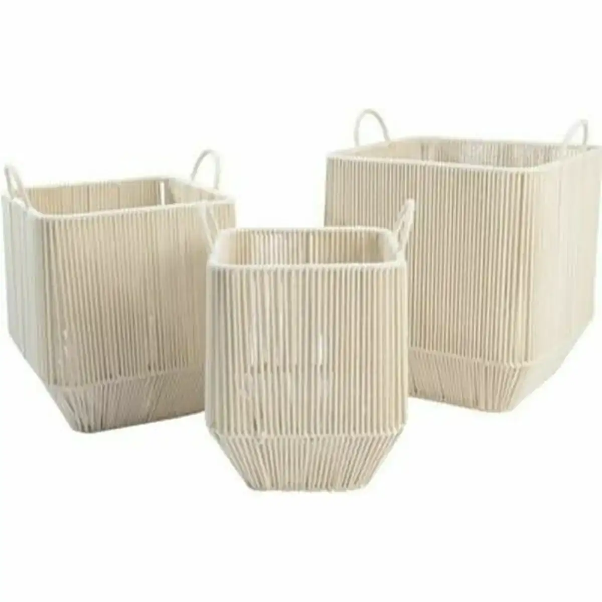 Ensemble de paniers dkd home decor beige metal cotton 3 pie ces 37 x 37 x 45 cm_9234. Bienvenue sur DIAYTAR COTE D'IVOIRE - Où le Shopping est une Affaire Personnelle. Découvrez notre sélection et choisissez des produits qui reflètent votre unicité et votre individualité.