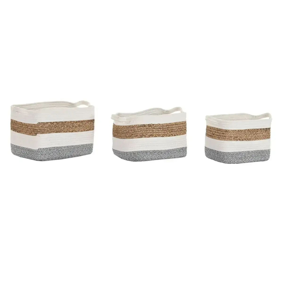 Ensemble de paniers dkd home decor coton blanc fibre naturelle 36 x 30 x 24 cm_1892. DIAYTAR COTE D'IVOIRE - Là où les Possibilités sont Infinies. Parcourez nos catégories et laissez-vous séduire par des produits qui enrichiront votre quotidien, du pratique à l'esthétique.