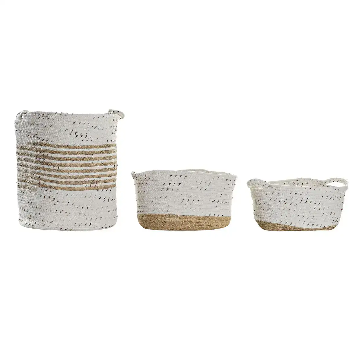 Ensemble de paniers dkd home decor cotton boho rushes 36 x 26 x 42 cm 3 pie ces_1448. DIAYTAR COTE D'IVOIRE - L'Écrin de Vos Désirs Shopping. Parcourez notre boutique en ligne et explorez des produits minutieusement choisis pour répondre à vos envies les plus exigeantes.